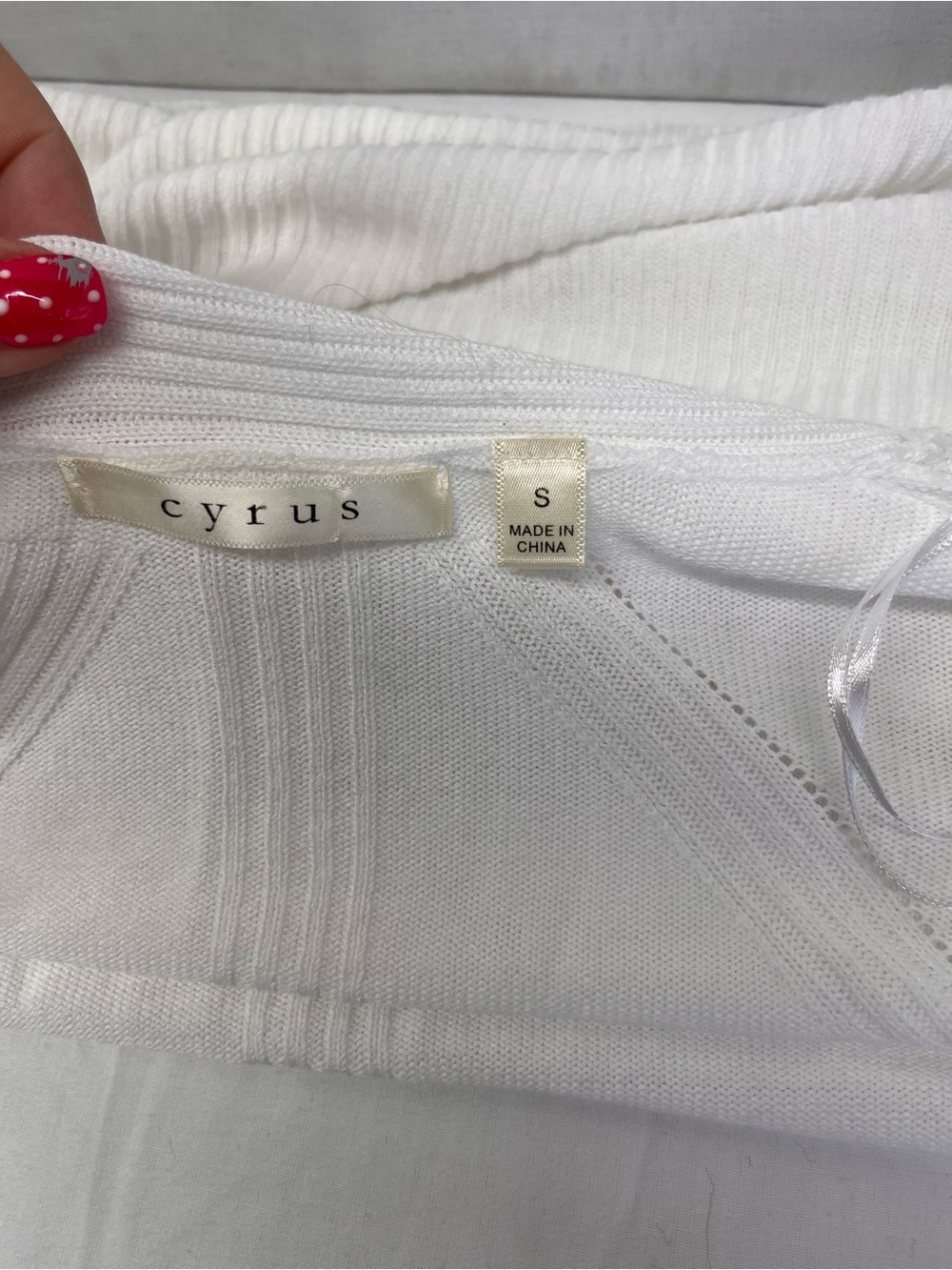 Cyrus White Open-Front Ribbed Cardigan - Picture 5 of 6